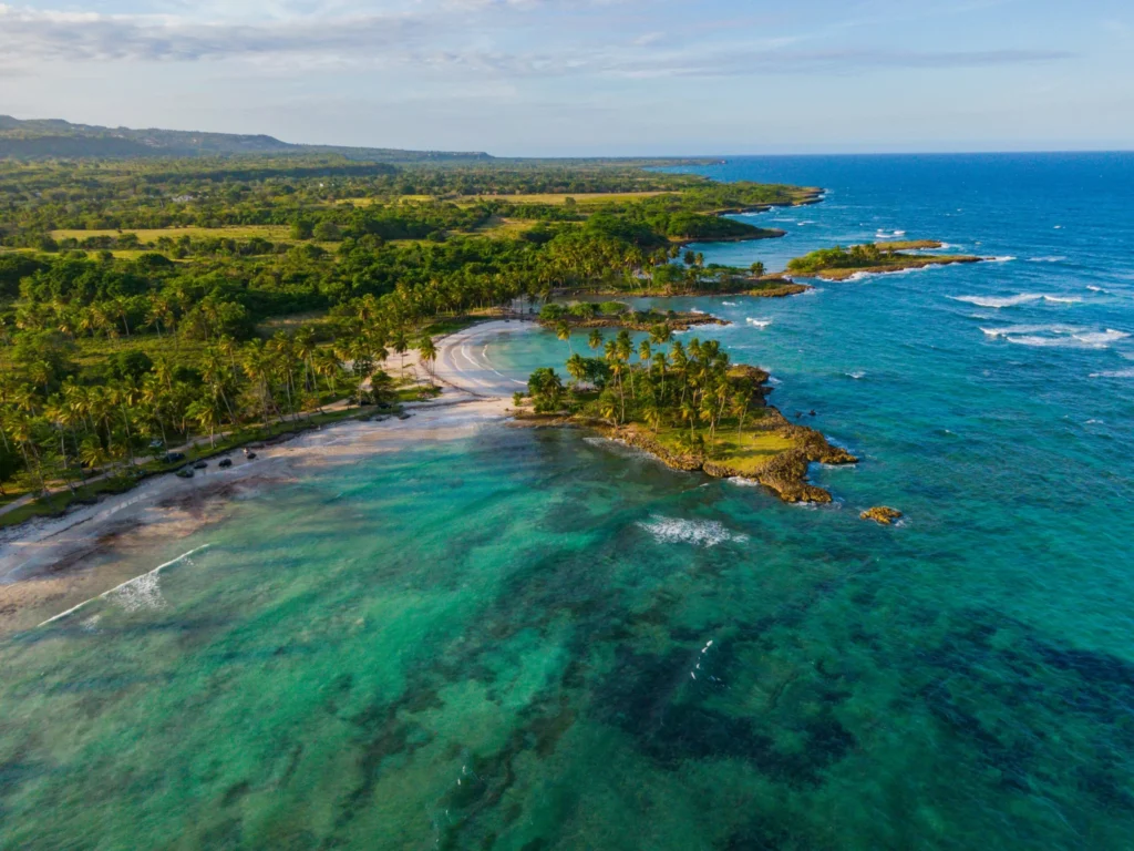 Coastal view with clear turquoise water
