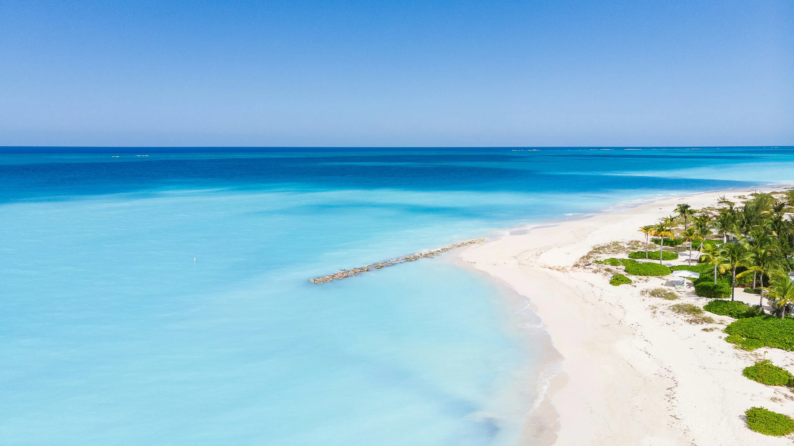 White sand beach with turquoise water