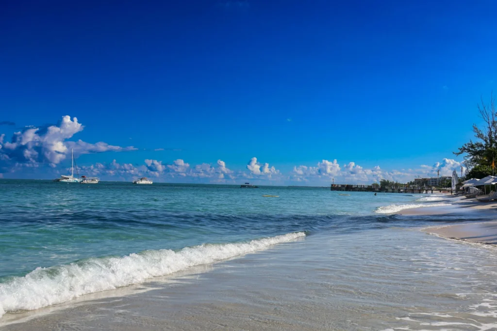 Waves breaking on a sandy beach