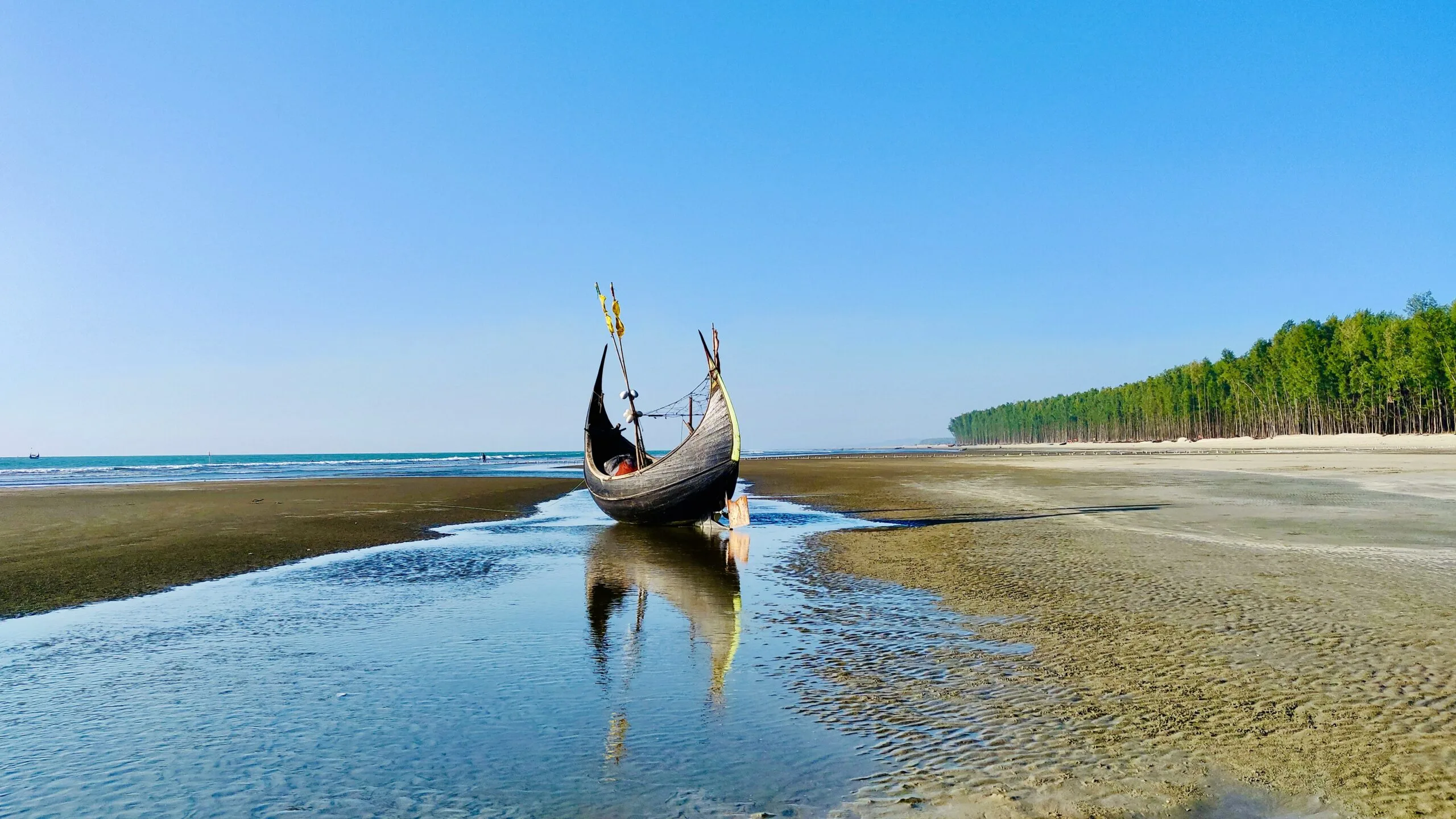 Boat on a sandy beach